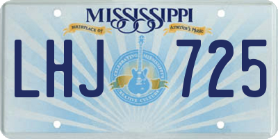 MS license plate LHJ725