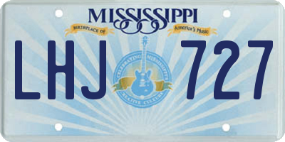 MS license plate LHJ727