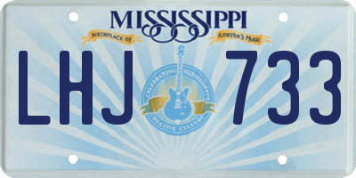 MS license plate LHJ733