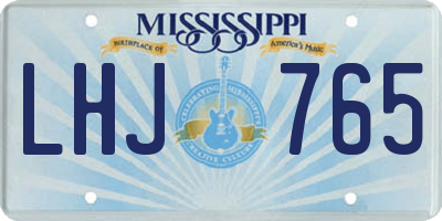 MS license plate LHJ765
