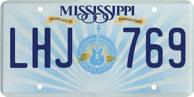 MS license plate LHJ769