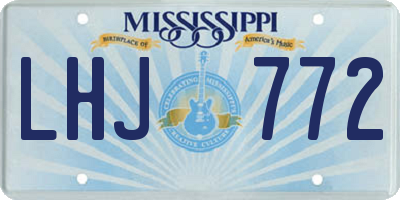 MS license plate LHJ772