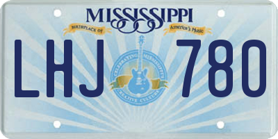 MS license plate LHJ780