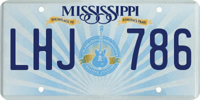 MS license plate LHJ786