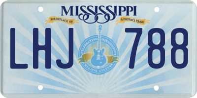 MS license plate LHJ788