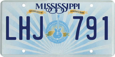 MS license plate LHJ791