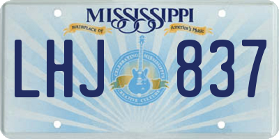 MS license plate LHJ837