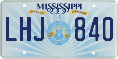 MS license plate LHJ840