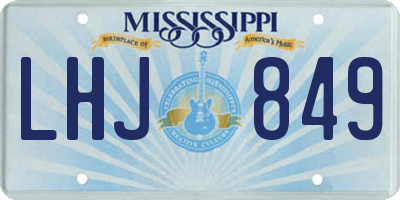 MS license plate LHJ849