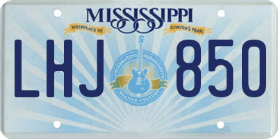 MS license plate LHJ850