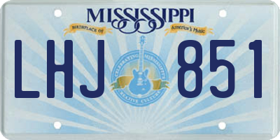 MS license plate LHJ851