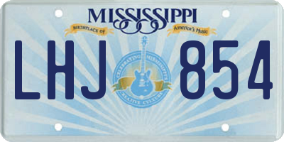 MS license plate LHJ854