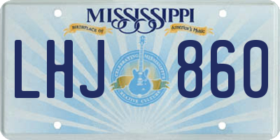 MS license plate LHJ860