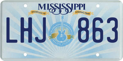 MS license plate LHJ863