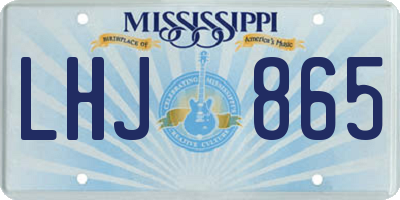 MS license plate LHJ865