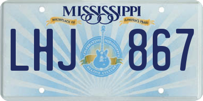 MS license plate LHJ867