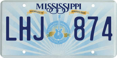 MS license plate LHJ874