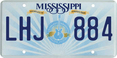 MS license plate LHJ884