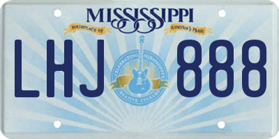 MS license plate LHJ888