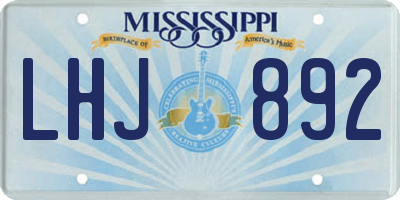MS license plate LHJ892
