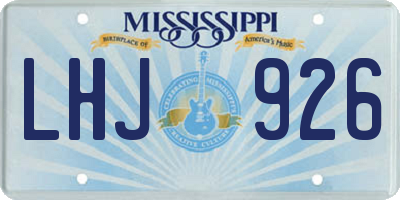 MS license plate LHJ926