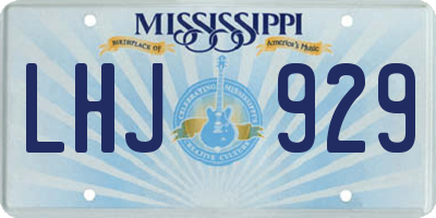 MS license plate LHJ929