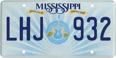 MS license plate LHJ932