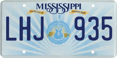 MS license plate LHJ935