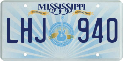 MS license plate LHJ940