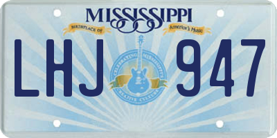 MS license plate LHJ947