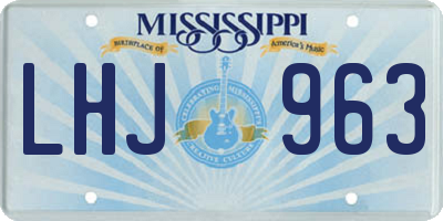 MS license plate LHJ963