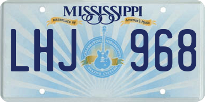 MS license plate LHJ968