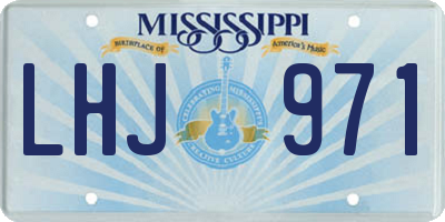 MS license plate LHJ971