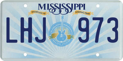 MS license plate LHJ973