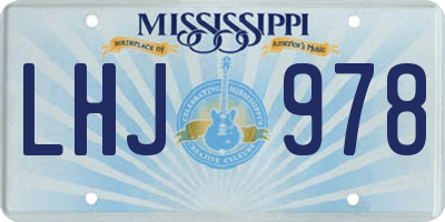 MS license plate LHJ978