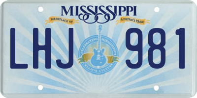 MS license plate LHJ981