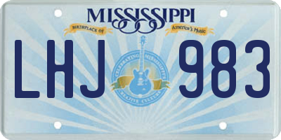 MS license plate LHJ983