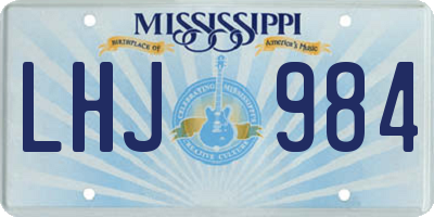 MS license plate LHJ984