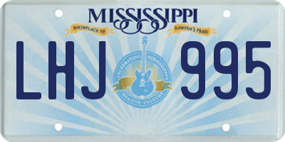 MS license plate LHJ995
