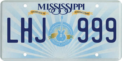 MS license plate LHJ999