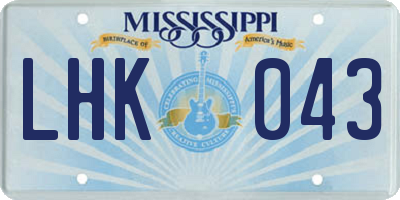 MS license plate LHK043