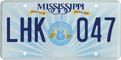 MS license plate LHK047