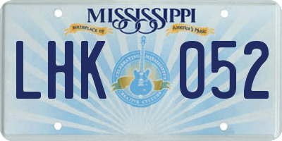 MS license plate LHK052