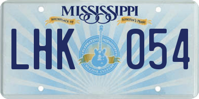 MS license plate LHK054