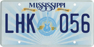 MS license plate LHK056