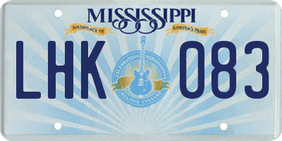 MS license plate LHK083