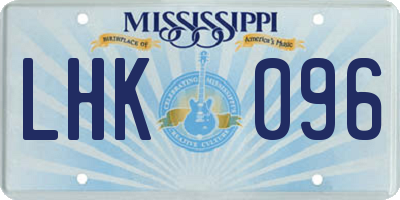 MS license plate LHK096