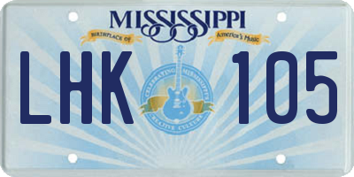 MS license plate LHK105