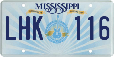 MS license plate LHK116