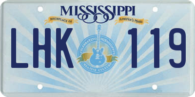 MS license plate LHK119